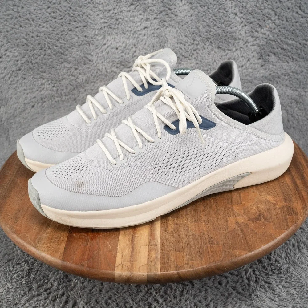 OLUKAI Kaholo Men's Size 12 Athletic Sneakers Gray Navy Blue